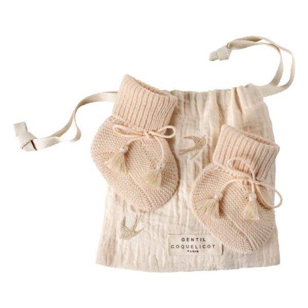 Gentil coquelicot enfants bebes chaussons tricotes douceur trois hiver naissance accessoires cadeaux le béguin de Charlie concept store tours