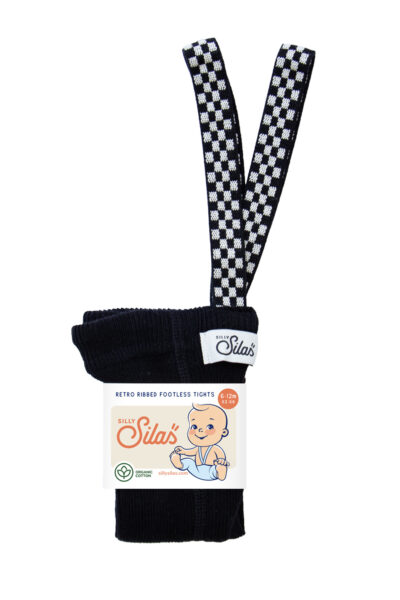 collant a bretelles black checked avec bretelles motif damier pour bebe et enfant mode accessoire Silly Silas, le béguin de Charlie, Tours