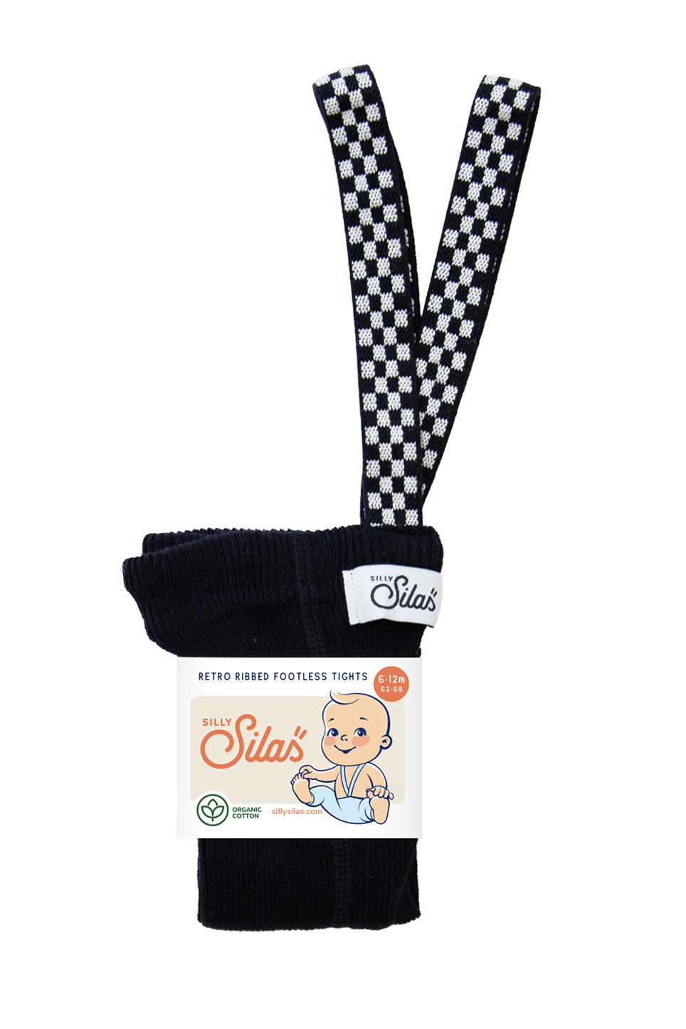 le-beguin-de-charlie-tours-collant-bretelles-silly-silas-Footless_Classic Black Checked_Packshot collant a bretelles black checked avec bretelles motif damier pour bebe et enfant mode accessoire Silly Silas, le béguin de Charlie, Tours
