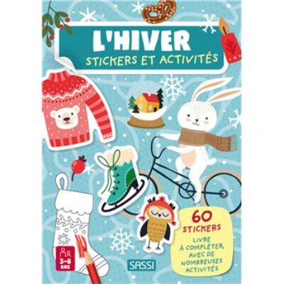 stickers d'activité à coller sur les pages du livre sur le thème de l'hiver pour enfants, idée cadeau de la marque Sassi, le béguin de Charlie, Tours