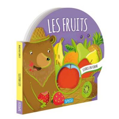 livre cartonné en forme sur le thème des fruits adapté pour bébés et enfants de l'année, Sassi, le béguin de Charlie, Tours