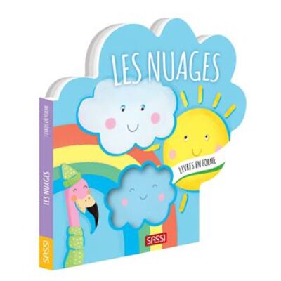 livre cartonné en forme de nuage sur le thème des nuages adapté pour bébés et enfants de l'année, Sassi, le béguin de Charlie, Tours