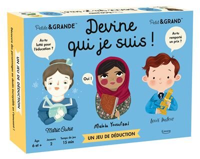 jeu de société qui suis-je pour enfants pour apprendre les personnages emblématiques petit et grand ou petite et grande de la marque Kimane chez le béguin de Charlie à Tours