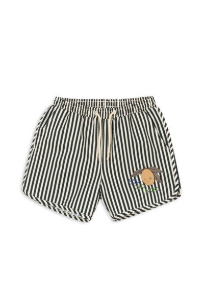 short de bain à rayures avec citron pour enfants été accessoire et vêtements de plage de la marque Konges Slojd chez le béguin de Charlie à Tours