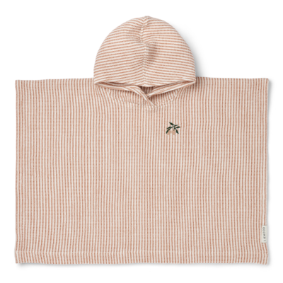 poncho à rayures rose pour la plage, la piscine ou la bain et la douche - marque Liewood disponible en ligne ou en boutique chez Le béguin de Charlie à Tours