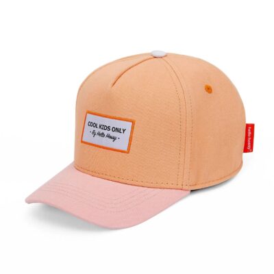 casquette mini coral enfants - accessoire de mode orange et rose pâle - de la marque Hello Hoosy - disponible en ligne et en boutique chez Le béguin de Charlie à Tours