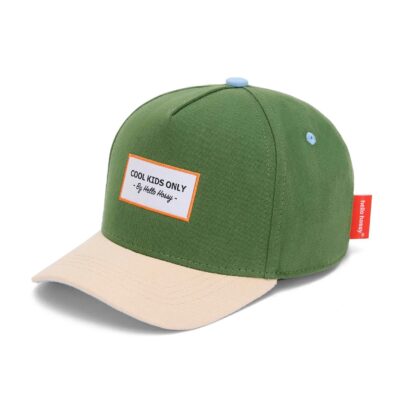 Casquette mini olea Hello Hossy pour enfant et adulte couleur verte et beige chez Le béguin de Charlie