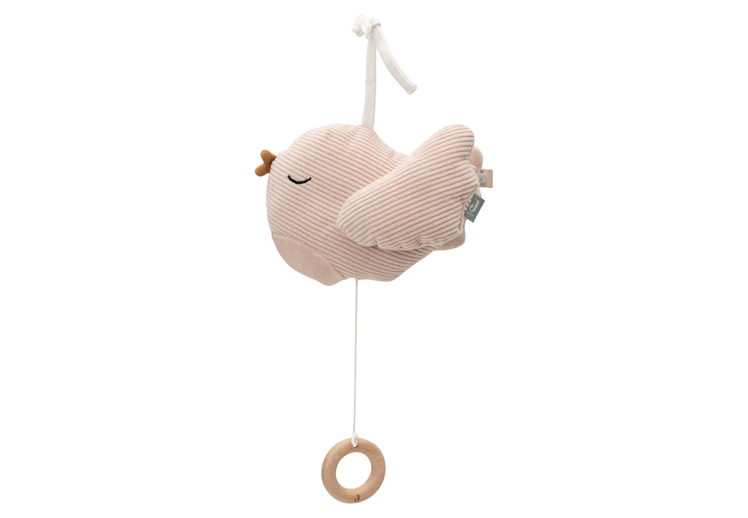 peluche-musicale-lovely-birds-jollein-le-beguin-de-charlie peluche musicale oiseau rose - pour bébés et enfants pour dormir - de la marque Jollein - disponible en ligne et en boutique chez Le béguin de Charlie à Tours