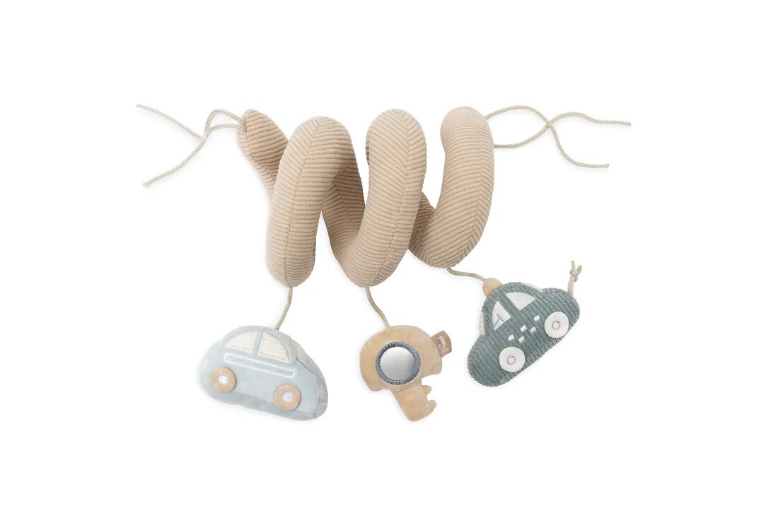 spirale-activite-on-the-go-jollein-le-beguin-de-charlie spirale d'activité jouet pour poussette pour voiture et berceau avec des jouets sur le thème des voitures - marque Jollein On the go pour l'éveil des enfants et des bébés - disponible en ligne et en boutique chez Le béguin de Charlie à Tours