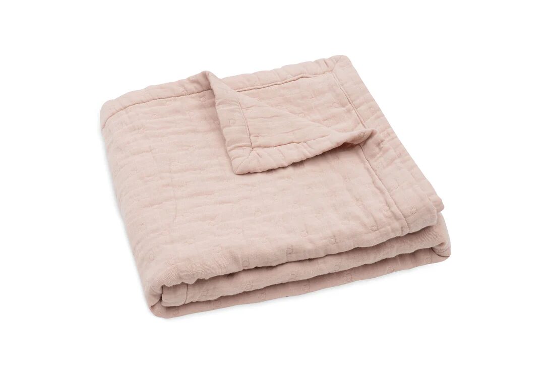 couverture-ete-bebe-rose-jollein-le-beguin-de-charlie couverture été pour bébé en gaz de coton Wild Rose - de la marque Jollein - idée cadeau de naissance - disponible en ligne et en boutique chez Le béguin de Charlie à Tours