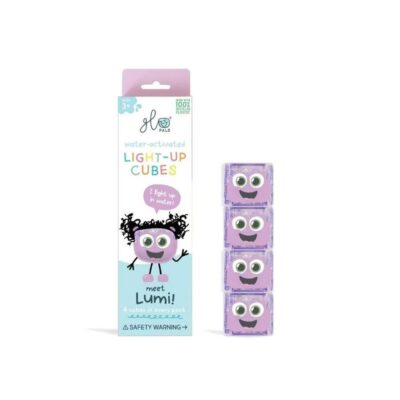 cubes de bain lumineux couleur lilas - violet - jouets de bain pour bébés et enfants - de la marque Glopals - disponible chez Le béguin de Charlie à Tours