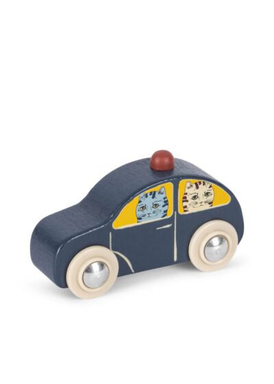 petite voiture de police en bois - jouet pour enfants de Lamarque Konges Slojd - disponible en ligne et en boutique chez Le béguin de Charlie à Tours