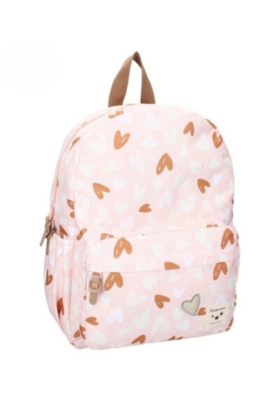 sac a dos motif petits coeurs caramel pour la rentrée scolaire des enfants - accessoire école de la marque Kidzroom - disponible en ligne et en boutique chez Le béguin de Charlie à Tours