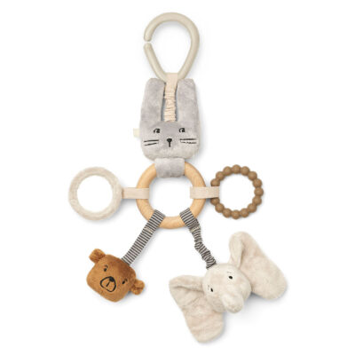 hochet jouet d'éveil pour bébé avec peluche lapin et anneau en silicone - idée de cadeau de naissance - de la marque Liewood - disponible en ligne et en boutique chez Le béguin de Charlie à Tours