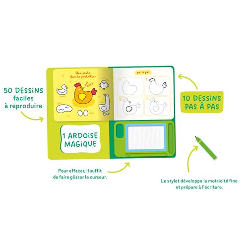 ardioise-magique-theme-la-ferme-1-2-3-soleil ardoise magique la ferme - loisir créatif et jeu enfants - idée cadeau - de la marque 1, 2, 3 soleil - disponible en ligne et en boutique chez Le béguin de Charlie à Tours