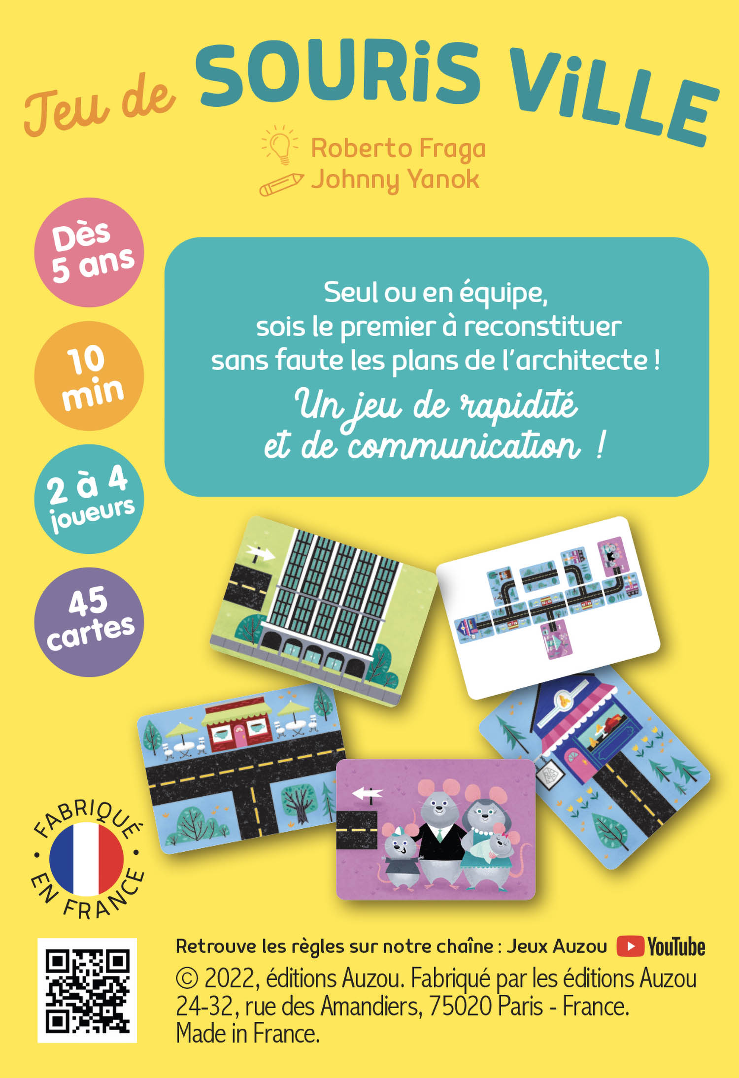 BOX_SOURIS-CITY_2023.indd jeu de carte "mon jeu de souris ville" - jeu de société à faire en famille - de la marque Auzou - disponible en ligne et en boutique chez Le béguin de Charlie à Tours