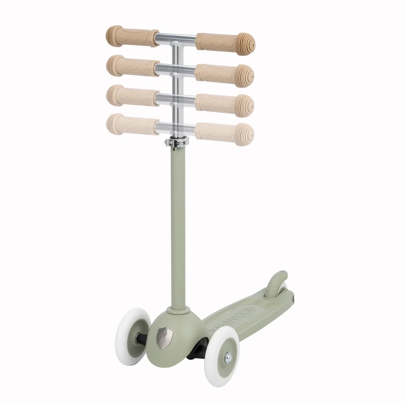guidon-reglable-trottinette-olive-enfant-banwood-le-beguin-de-charlie guidon réglable de la trottinette Banwood couleur olive pour enfant à trois roues