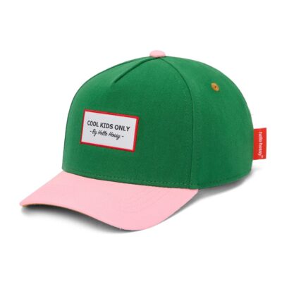 casquette mini green verte et rose accessoire pour les enfant en été protection du soleil de la marque Hello Hossy chez Le béguin de Charlie
